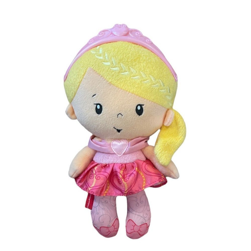 Fisher Price Princess Doll Plush Mommy Chime Ballerina 10" Rattle Lovey Blonde